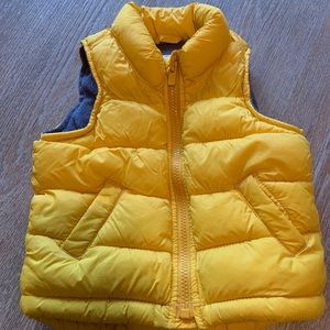Yellow puffy vest 18-24 mo